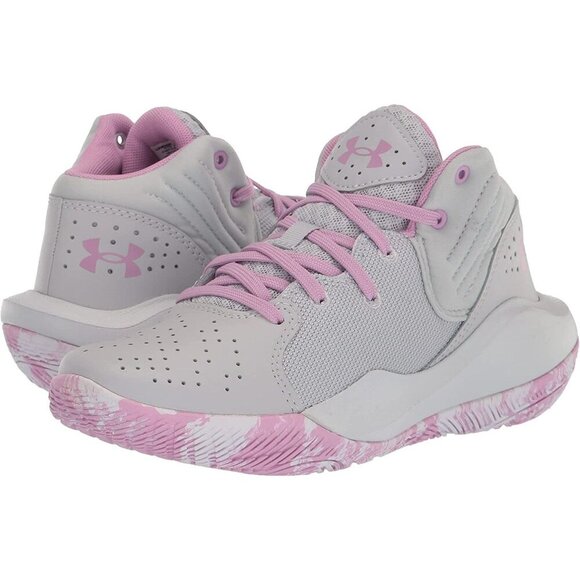 Under Armour UA Jet 21 GS Halo Gray Pacific Purple Camo Sneakers Shoes 7Y = 8.5W - Picture 10 of 16
